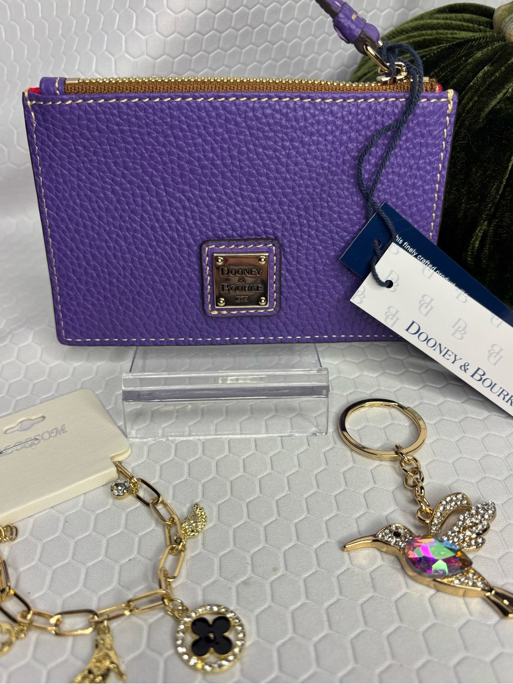 Dooney & Bourke Pebbled Leather Zip Card Case Bundle NWT - 3 Pieces